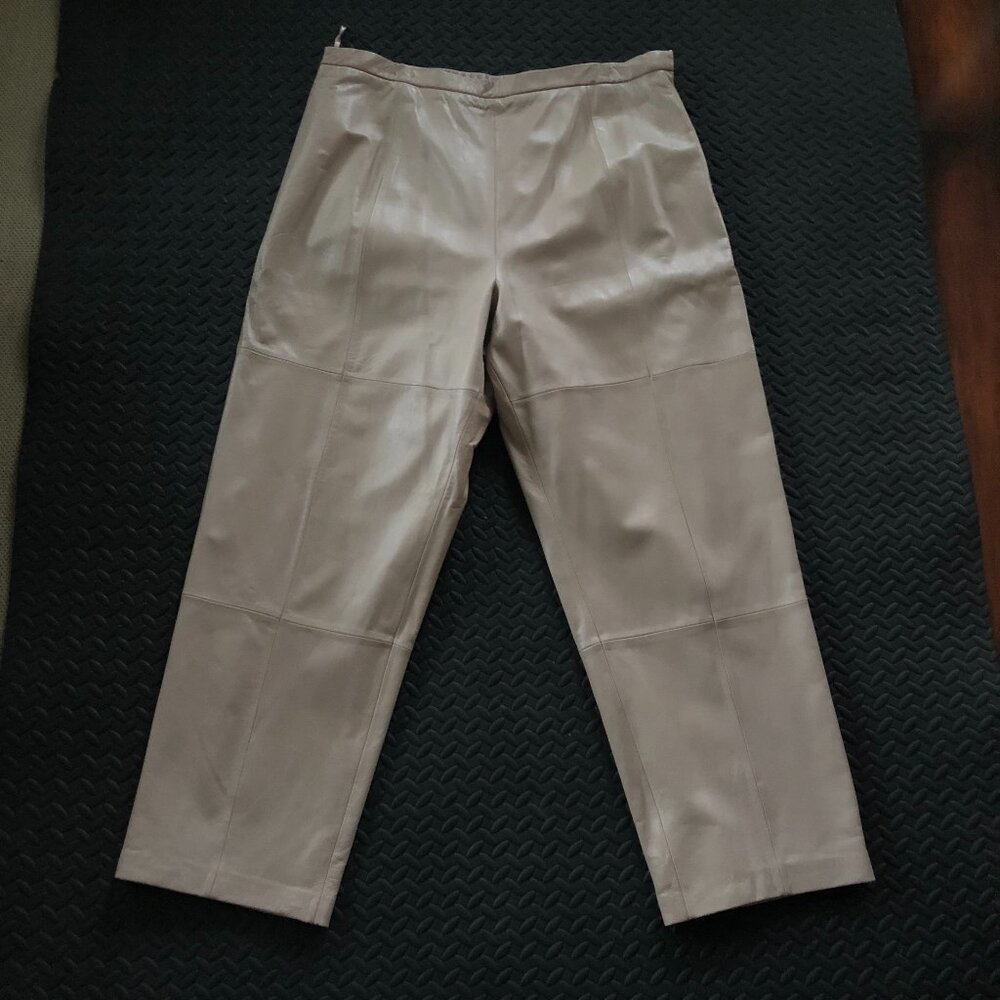 Terry Lewis Classic Luxuries Taupe Leather Pants